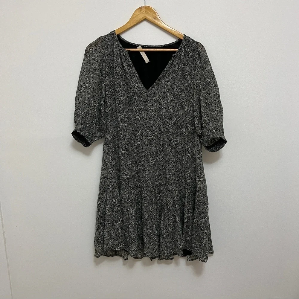 VANESSA BRUNO Alphée dress Mini Black & White Floral Size 34 US 0